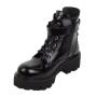 Women's black patent leather boots 20341