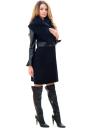 Ladies black coat with wide collar and faux leather sleeves Radek's Collection