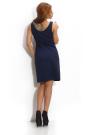 Dress in blue in the shape of a trapezoid