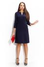 Rochie elegantă în albastru închis cu buzunare