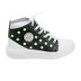 Women's sneakers made of genuine leather in white and green 21228