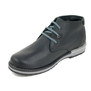 Men's black nubuck leather boots with ties 93172black