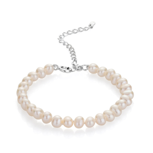 Bracelate with fresh water white pearls 6.5-7mm R04356BW Swan