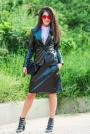 Women's jacket black color imitation leather Avangard