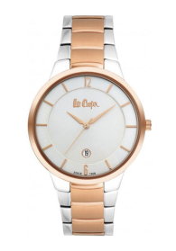 Ceas elegant dama argintiu/cupru auriu cu cadran gri Lee Cooper LC-18L-F