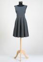 Cotton summer dress in black with white dots with belt RUMENA
