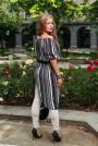 Women tunic with black and white with belt Avangard