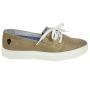 Women's beige leather mocassins with ties