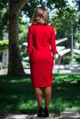 Red dress with black lace on shoulders and collar Avangard