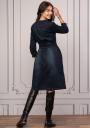 Elegant denim dress with open neckline and belt Avangard