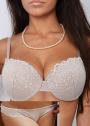 Bikini or boxer and bra set in beige colour with lace motifs Lizabel