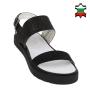Women's black leather straps sandals 33731