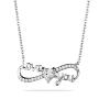 Silver necklace with zircons MR2572N Swan