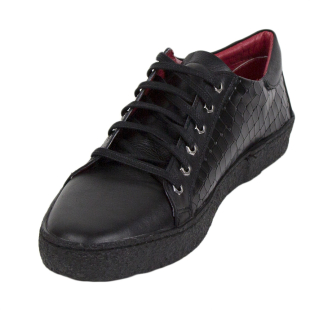Men's black leather shoes 33707