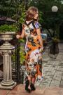 Ladies long dress with orange flowers Avangard