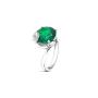 Inel din argint cu smarald si zircon SAP164R Swan