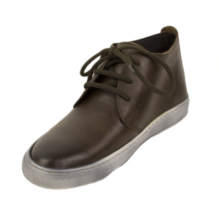 Men's brown leather boots with warm lining 20563