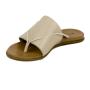 Women's beige leather flip-flops 19239
