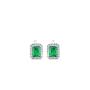 Silver еarrings with emerald and zircon EM791E Swan
