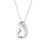 Silver necklace with zircons END041N Swan