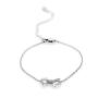 Silver bracelate ribbon with zircons JT8301B Swan