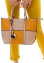 Women's bag in yellow and pink squares