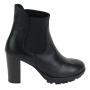 Women's leather elegant boots with side elastics