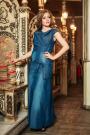 Rochia lungă de culoare albastru denim Avangard