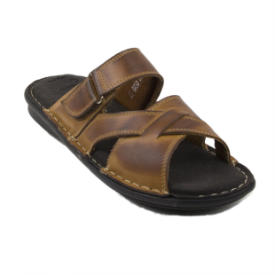 Brown men's slippers 142ANTRACIT