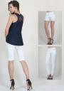 White jeans in three lenghts and sleeveless top with butterfly RUMENA