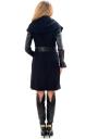 Ladies black coat with wide collar and faux leather sleeves Radek's Collection
