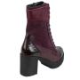 Women's boots casual bordeaux thick heels and ties and zipper