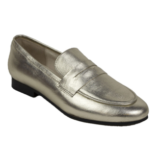 Women's moccasins elegant model low heel natural leather color gold KARLA01GOLD