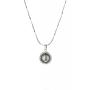 Colie din argint cu perla naturala negra si zirconii SP0307B Swan