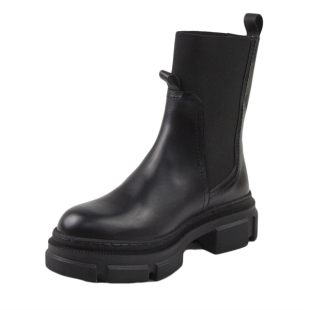 Дамски боти естествена черна кожа набук с ластик TIFFANY04BLACK