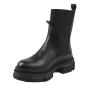 Дамски боти естествена черна кожа набук с ластик TIFFANY04BLACK