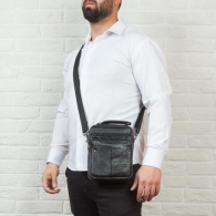 Geantă bărbătească neagră din piele naturală SFF01