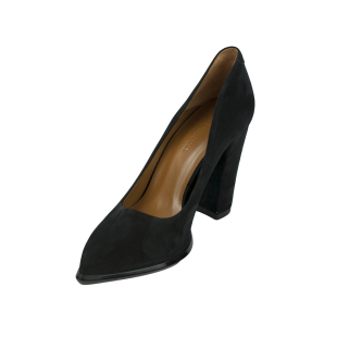 Women's black suede leather pointed shoes 32222
