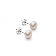 Silver Earrings with natural pearls E7075W Swan