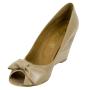 Women's open toe beige leather shoes 32863