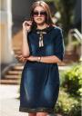 Denim dress with collar and ribbon Avangard