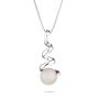 Silver necklace spiral with freshwater white pearl IP1076W Swan