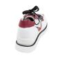Women's real leather white sneakers with printed textile 21494