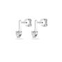 Silver Earrings гhearts with zircons JT5847E Swan