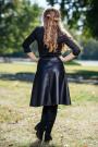 Black dress with leatehr skirt and sewn asymmetric bolero Avangard