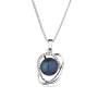 Silver necklace with natural black pearl and zircons CAA063NB Swan