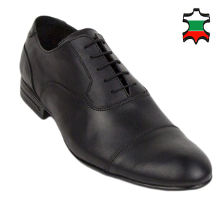 Men's black leather evening shoes 33163