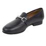 Women's moccasins elegant model low heel in black color with buckle HARMONY11GREYL