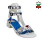 Women's low heels sandals in colourful print 19252