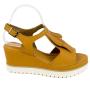 Sandale dama din piele naturala de culoare portocaliu cu franjuri 32869
